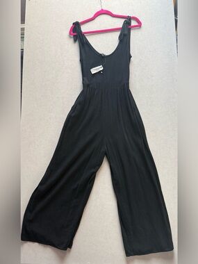 Miou Muse Black Sleeveless Wide-Leg Jumpsuit